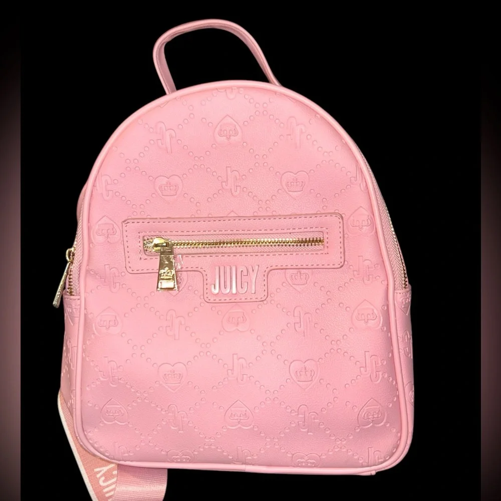 Juicy Couture Light Pink Check Me Backpack EUC